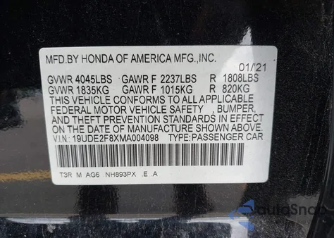 2021 Acura Ilx Premium A-Spec/Technology A-Spec from USA, damaged, VIN 19UDE2F8XMA004098